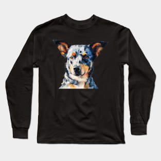 Watercolor Blue Heeler Long Sleeve T-Shirt